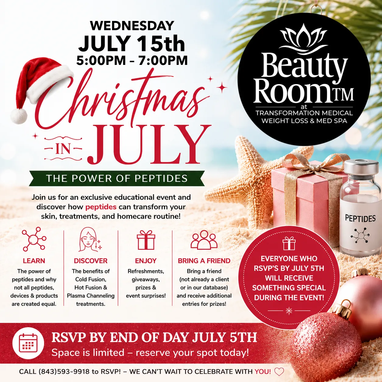 Christmas in July — The Power of Peptides Event at Beauty Room TM
